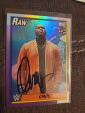 Omos Signed Autograph 2021 Topps Heritage Foil WWE Wrestling Superstar