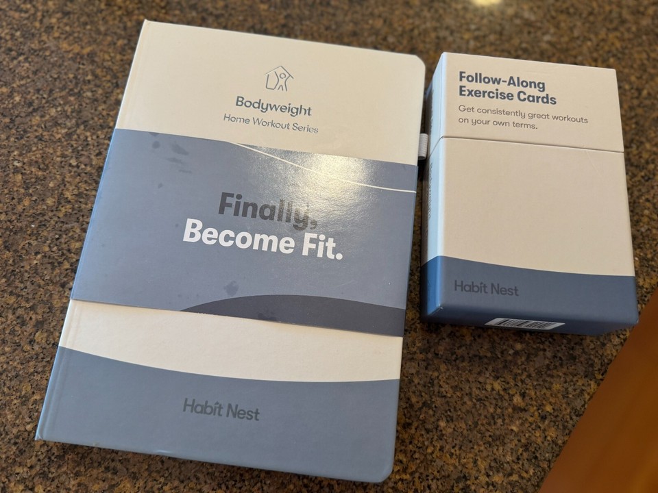 Habit Nest Bodyweight Home Workout Journal & Bodyweight Elevate Card