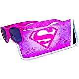 Солнцезащитные очки в мягком футляре для солнцезащитных очков в тон (розовый логотип Superman, черный)