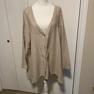 Yuvita Linen Lagenlook Oversized Sack Dress XXL Casual Boxy Fall Boho Artsy  | eBay