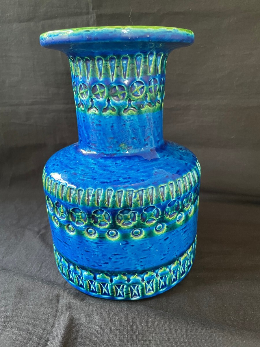 Vintage Bitossi Aldo Londi italy rare vase with green details