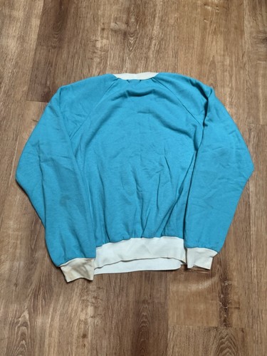 Vintage 90s Youth Sweater Teal Blue Geometric Center Pattern Youth Large - Picture 2 of 7