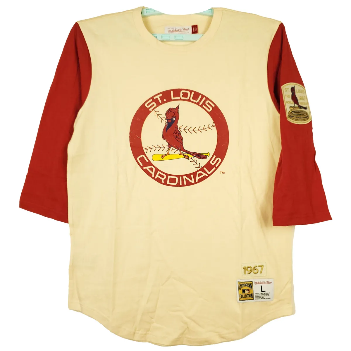 St. Louis Cardinals Mitchell & Ness MLB Henley Shirt L Large