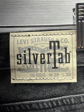 Boys Levi's Silver Tab Jeans Size 16 Reg 28 30 Black Stay Loose New With Tags