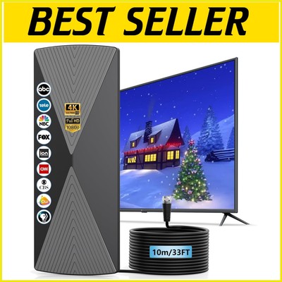 2025 HD Digital TV Antenna - 1200+ Miles Range, Indoor/Outdoor Signal Booster