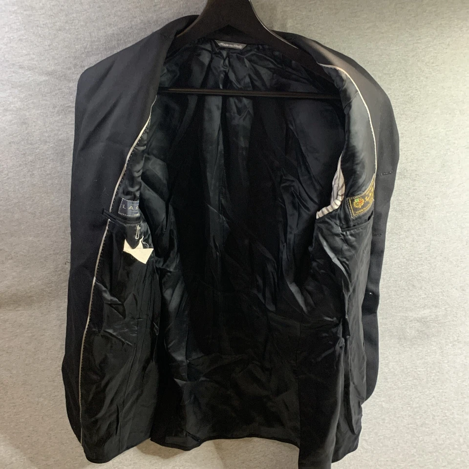 Lardini Zelander Blazer Men 46R Black 100% Merino Wool Three-Button Jacket Italy - Image 2 of 4