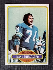 Tarjeta de fútbol americano de novato Manu Tuiasosopo 1980 Topps #512 - Seattle Seahawks RC