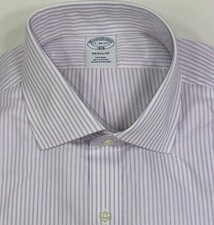 Brooks Brothers Cotton Regular Fit Dress Shirt 17-17.5/32-34-36 Lavender NWT 118