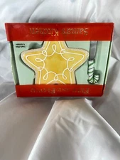 Fitz and Floyd Santa's Kitchen 2 piece Snack Plate Set Star Candy Cane