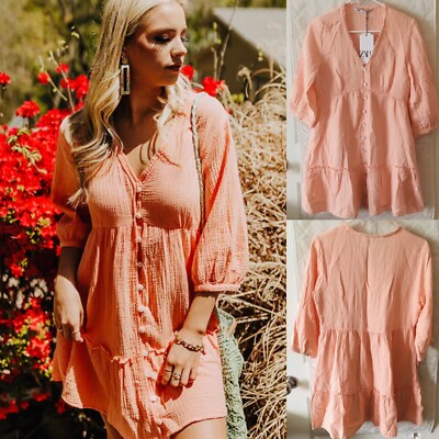 linen dress wholesale STAUD, Madison Linen Dress in Natural, Size 12 main image 1