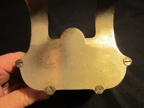antique NICKEL over BRASS SOAP DISH for Sink or CLAW FOOT TUB... marked C - Picture 9 of 15