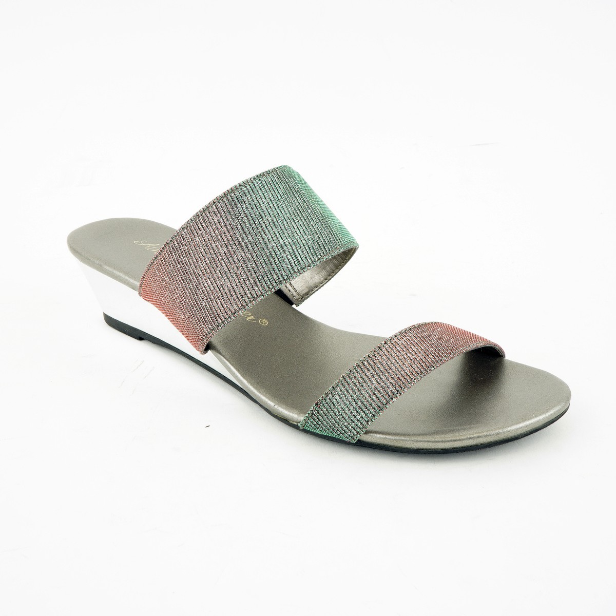 Athena Alexander by Callisto Womens' (Sz Wedge Sandals, Pewter, $90  (3605P)