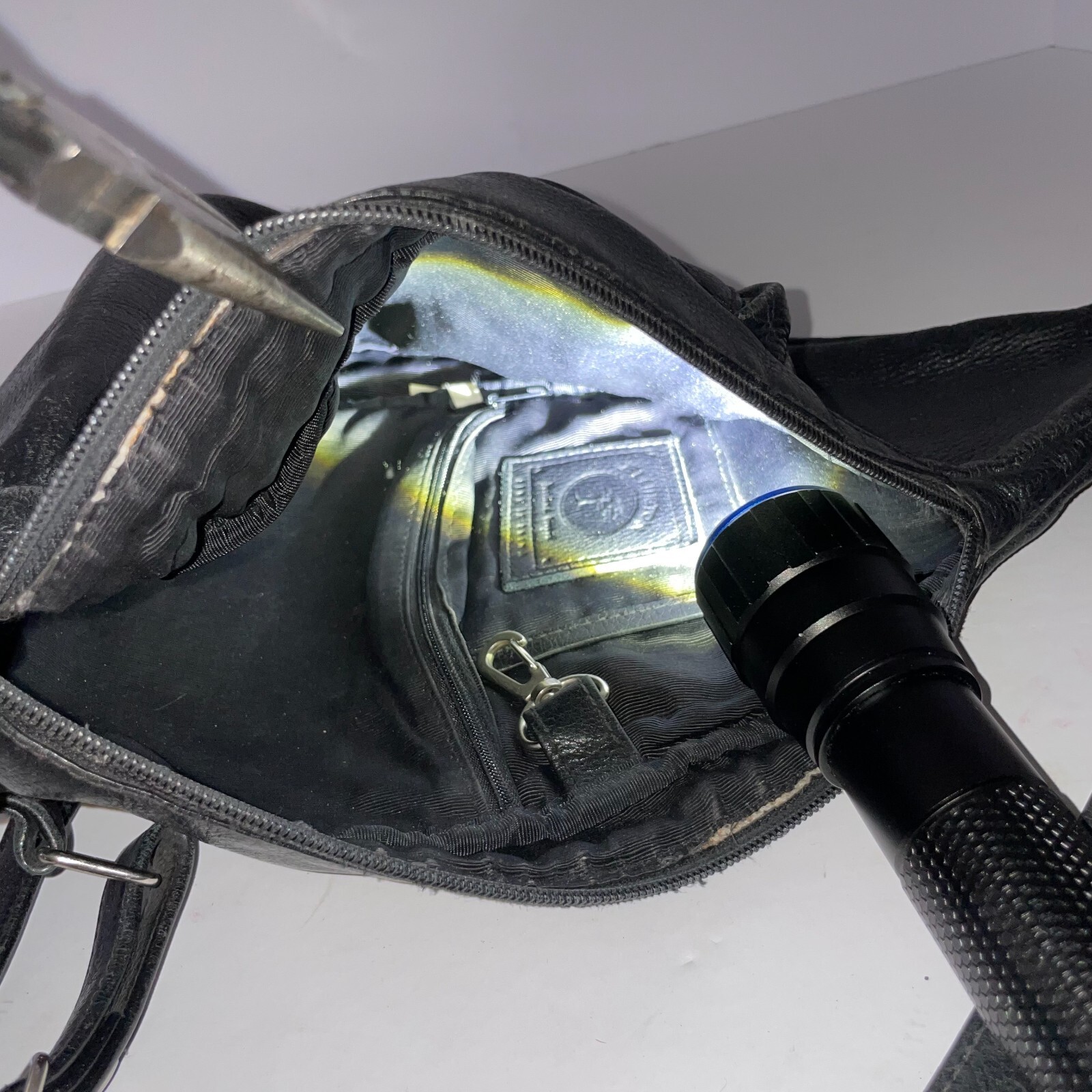 Ellington Split Zipper Black Leather Crossbody Ba… - image 6