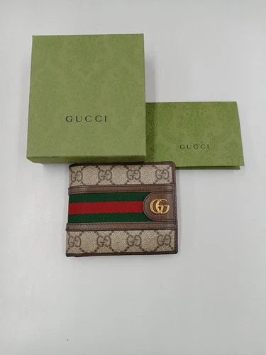 Gucci GG Supreme Portefeuille Bifold 597609 Marron Toile PVC Unisexe 010