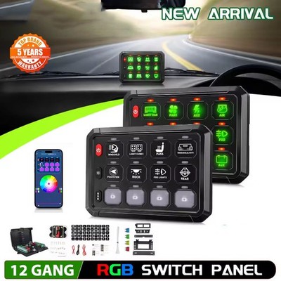 6/8/12 Gang RGB Schalttafel 12V-24V 60A Control For Universal Auto Boot UTV ATV