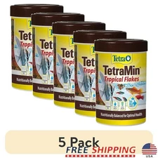 5 Pack Nutritionally Balanced Fish Food Flakes Clean Water Formula Active Life