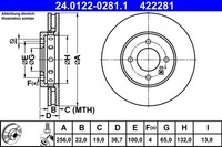 2X ATE 24.0122-0281.1 Bremsscheibe FüR VW Skoda Seat