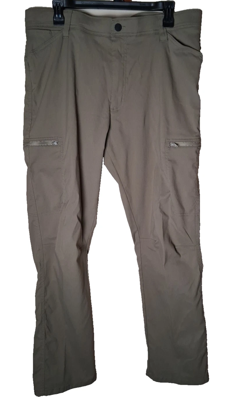 Wrangler Pants Mens 36x30 Flex Waist Brown Outdoor Utility Cargo Hiking Fishing