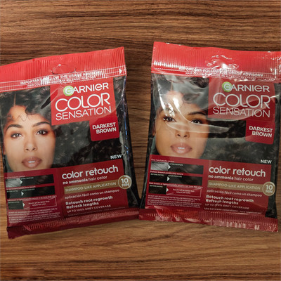 2 Packs Garnier Color Sensation Color Retouch Hair Color, Darkest Brown 