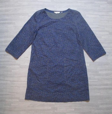 Seasalt Cornwall Tunic Size UK 10 Navy Blue Floral Boat Yard Pockets Chore Lined