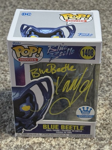 Funko: Blue Beetle 1408 ~ Xolo Mariduena Signed, “Oh My god It’s Inside Me” GCOA - Picture 2 of 8