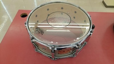PORK PIE Snare Drum SILVER SPARKLE WRAP gebraucht