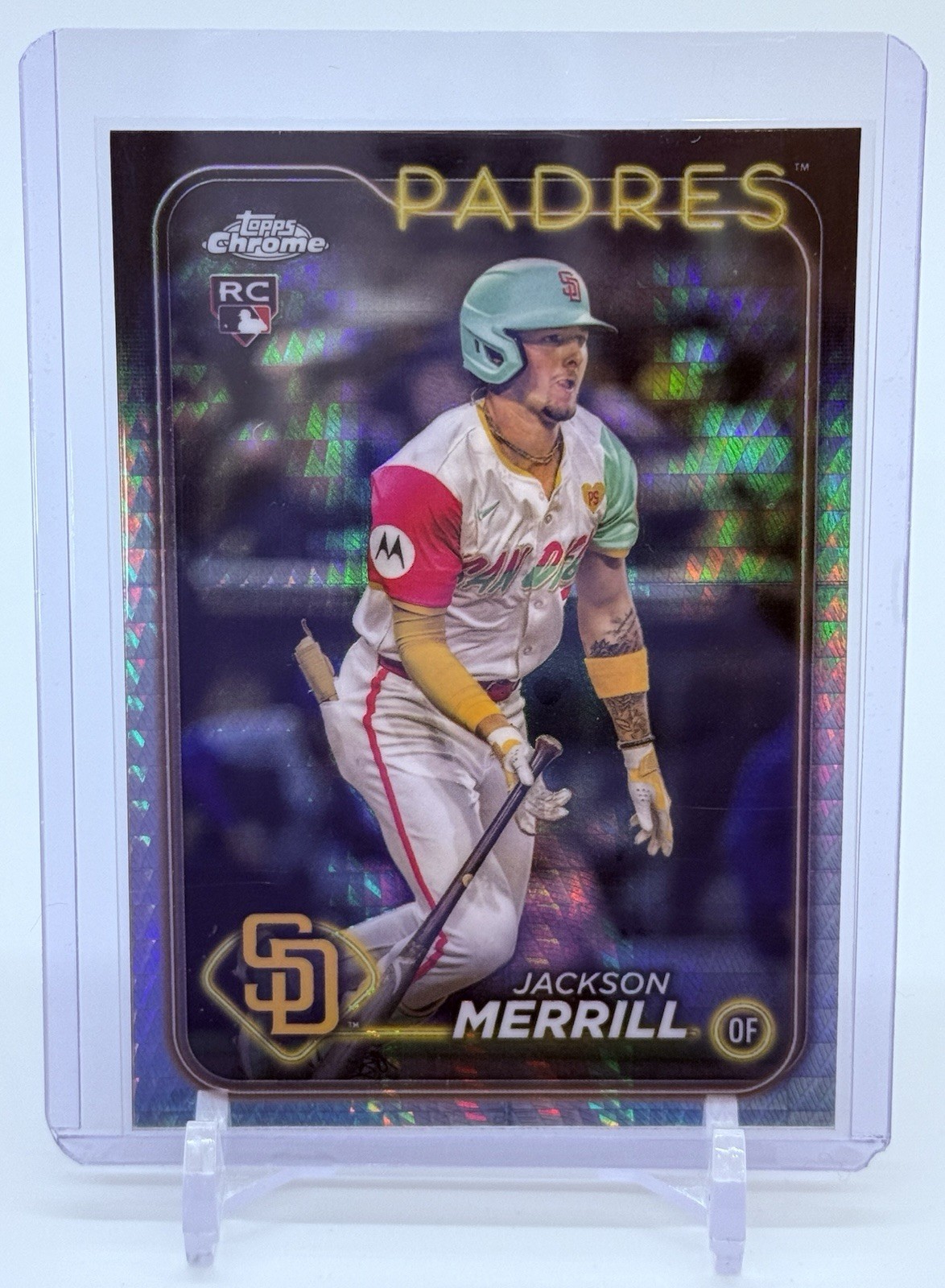 2024 Topps Chrome Update Jackson Merrill USC153 Prism Refractor Rookie RC Padres