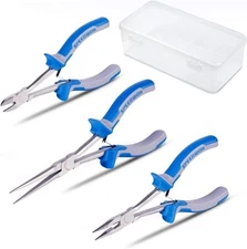SPEEDWOX Needle Nose Pliers Set Mini Long Diagonal Blue&gray 