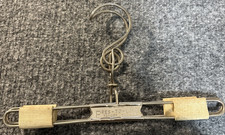 Vintage Coat Hanger Plastic Clips Cream Silver Tone Plastic Metal Stamped