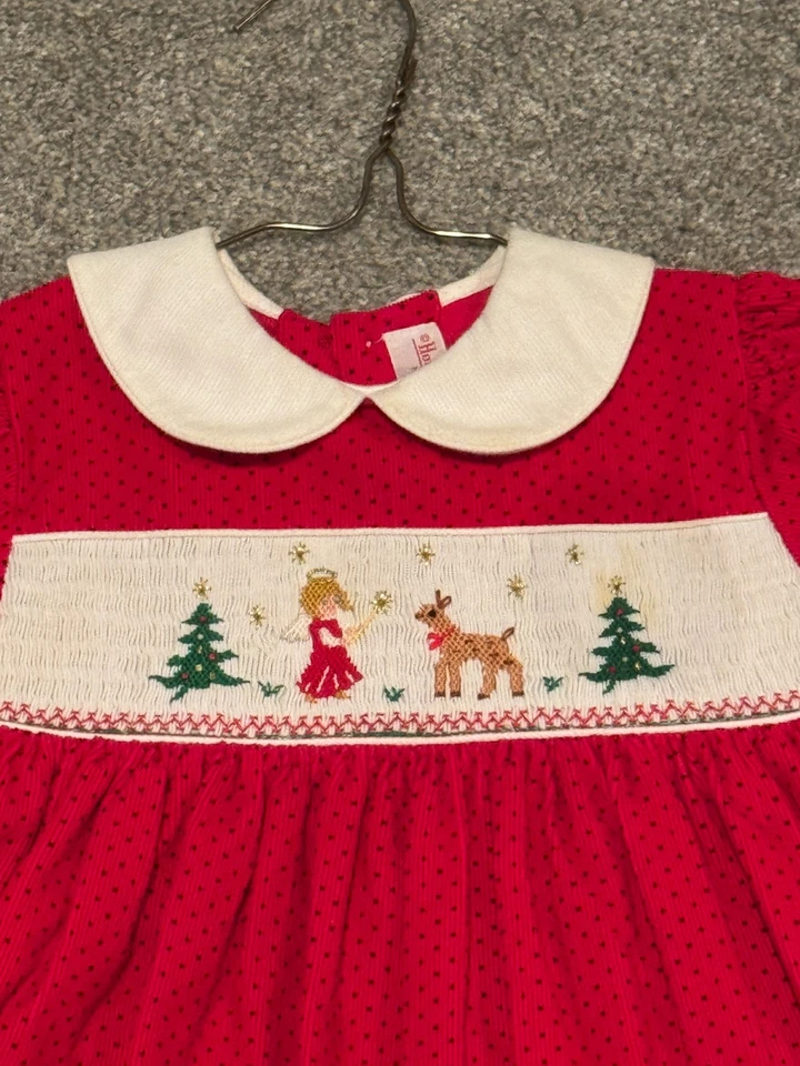 HOUSE of HATTEN INC Vestido Rojo Pana Papá Noel Calado 18 Meses Vacaciones de Navidad Foto 2 de 4