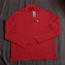 Polo Ralph Lauren Men's Quarter 1/4 Zip Pullover Sweater Red Cotton Large NWT