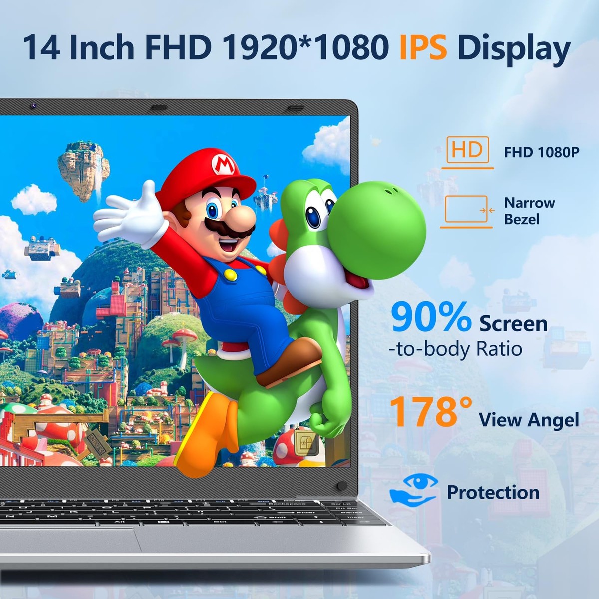 NIAKUN 15.6 Inch Laptop – 8GB RAM, 512GB SSD, N4000 Processor, FHD 1920x1080, Win 11 Pro – Licht & Draagbaar