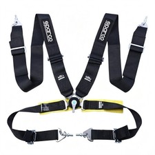 Sparco Black Racing Street 4 Point Bolt-in 2 Seat Belt Harness