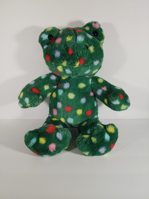 Build A Bear Jolly Jumps Frog Holiday Green Dot Stuffed Plush 16'' NWT