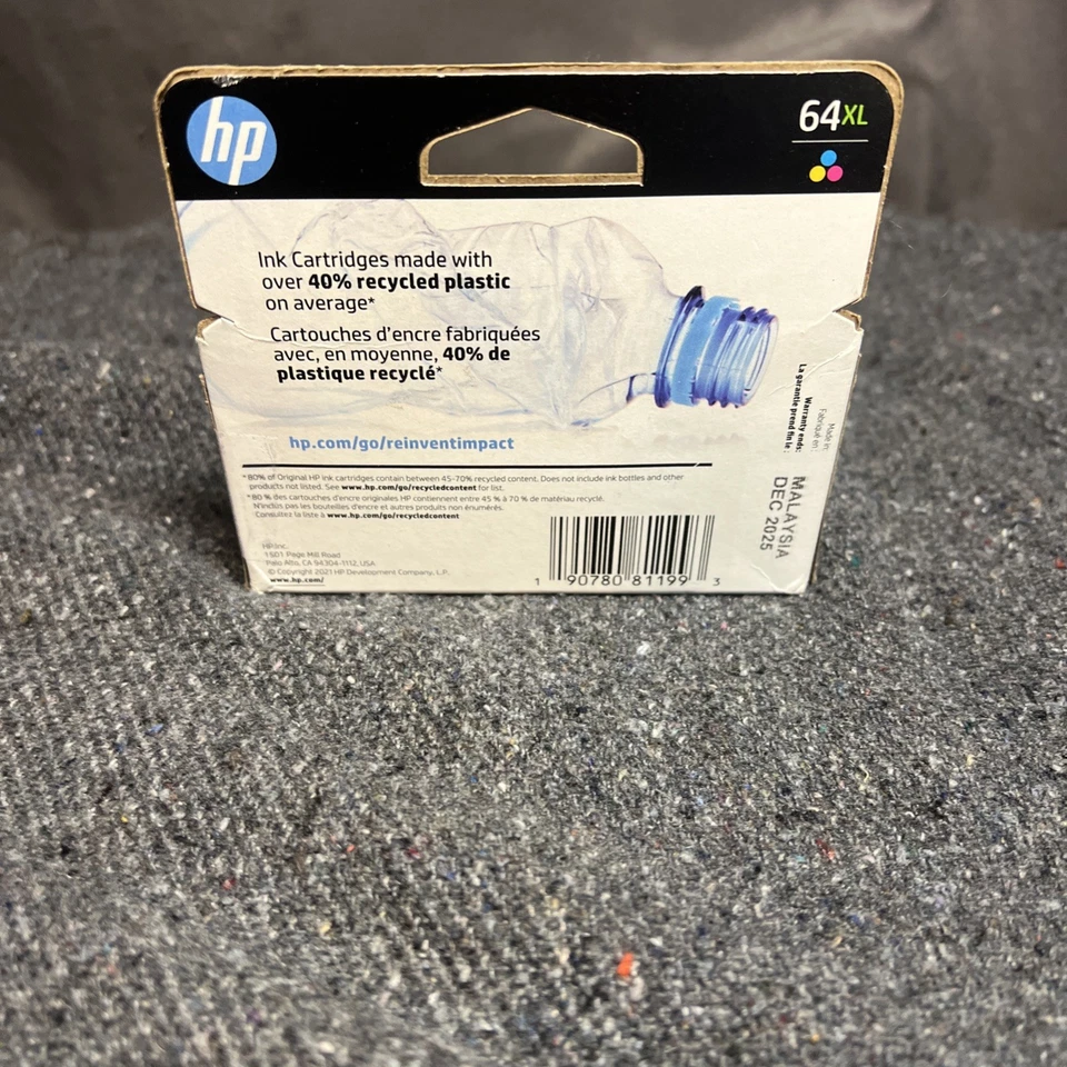 HP 64XL Tri-Color Ink Cartridge OEM - Image 2 of 3