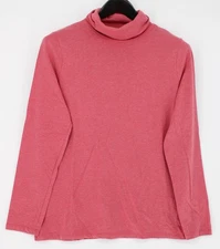 Talbots Turtleneck Shirt Womens Large Pink The Talbots Tee Cotton Stretch Top