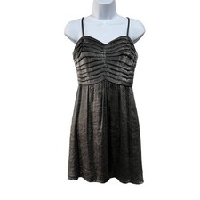 Urban Outfitters Silence + Noise Size 4 Dress Pewter Pleated Cocktail Metallic
