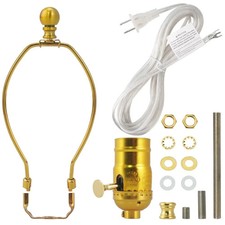 Lamp Rewire Kit Make a Lamp Repair Kits E26 Light Socket Matching Cord Wire Harp