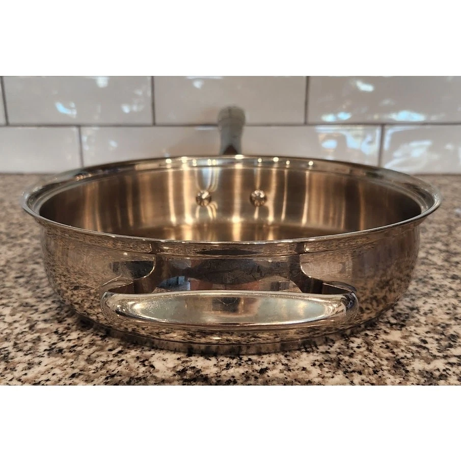 Belgique Tools of the Trade 3 qt Saute Fry Pan Skillet Stainless Steel 30199 - Image 4 of 4