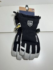 HESTRA Army Leather Heli Ski Gloves - 5 Finger - Unisex - Black - Size 8 M 