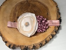 Newborn Baby Flowers Headband Baby Shower Photo Prop Blush/Mauve