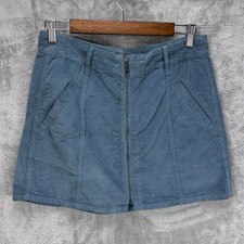 American Eagle Y2K Corduroy Mini Skirt M Blue 70s Hippie Boho Festival Academia