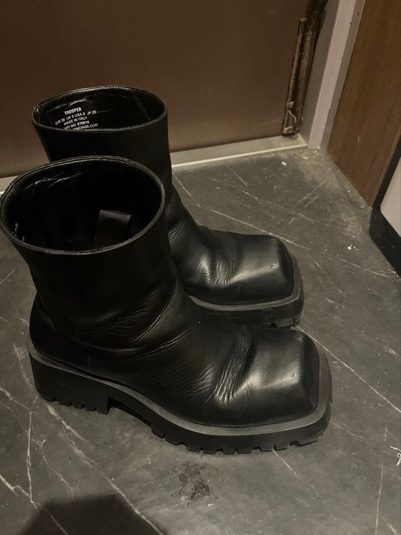 Men 7.0US BALENCIAGA Trooper Boots Leather E Limited Edition VHTF