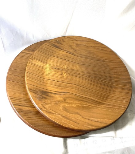 "PAR DE 2 bandejas para servir modernas de colección de madera de teca DANSK Malasia mediados de siglo 13""" - Imagen 15 de 15