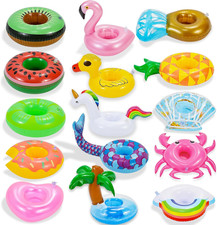 Inflatable Drink Holder, 15 Pack Drink Floaties for Pool, Pool Drink Floats f...