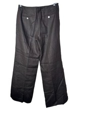Lauren Ralph Lauren Womens 100 Linen Wide Leg Dress Pants Size 8 Cuffed Brown