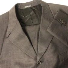Luigi Cardini Made In Italy Toscana 100% Wool Men Suit 58R Black Check Angelico