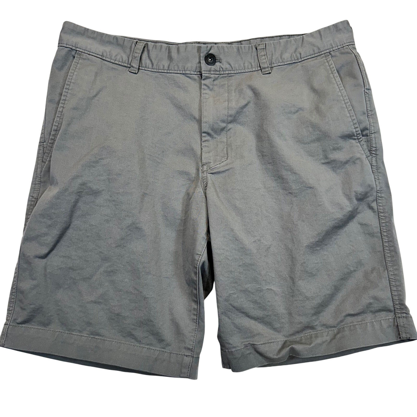 The North Face Mens Gray Cotton Blend Flat Front Casual Hiking Shorts Size 36
