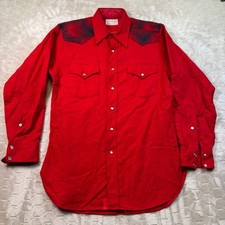 VTG Pendleton Wool Pearl Snap High Grade Western Wear Shirt Sz Md HOLES WORN