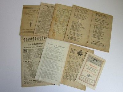 Antique Lot Of 8 GERMAN LANGUAGE Catholic PRAYERS Ephemera